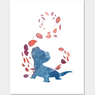 Salamander Inspired Silhouette Posters and Art